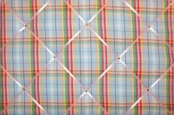 Medium 40x30cm Cath Kidston Woven Check Hand Crafted Fabric Notice / Pin / Memo / Memory Board