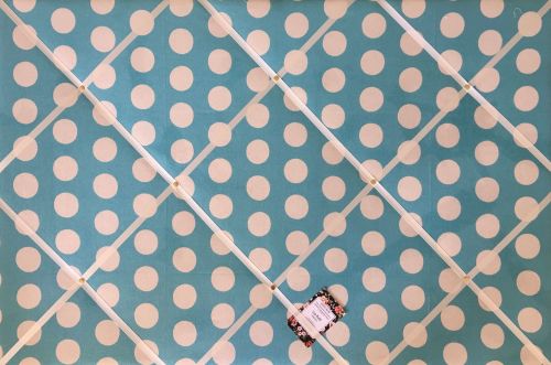 Large 60x40cm Cath Kidston Big Spot Blue Hand Crafted Fabric Notice / Pin /