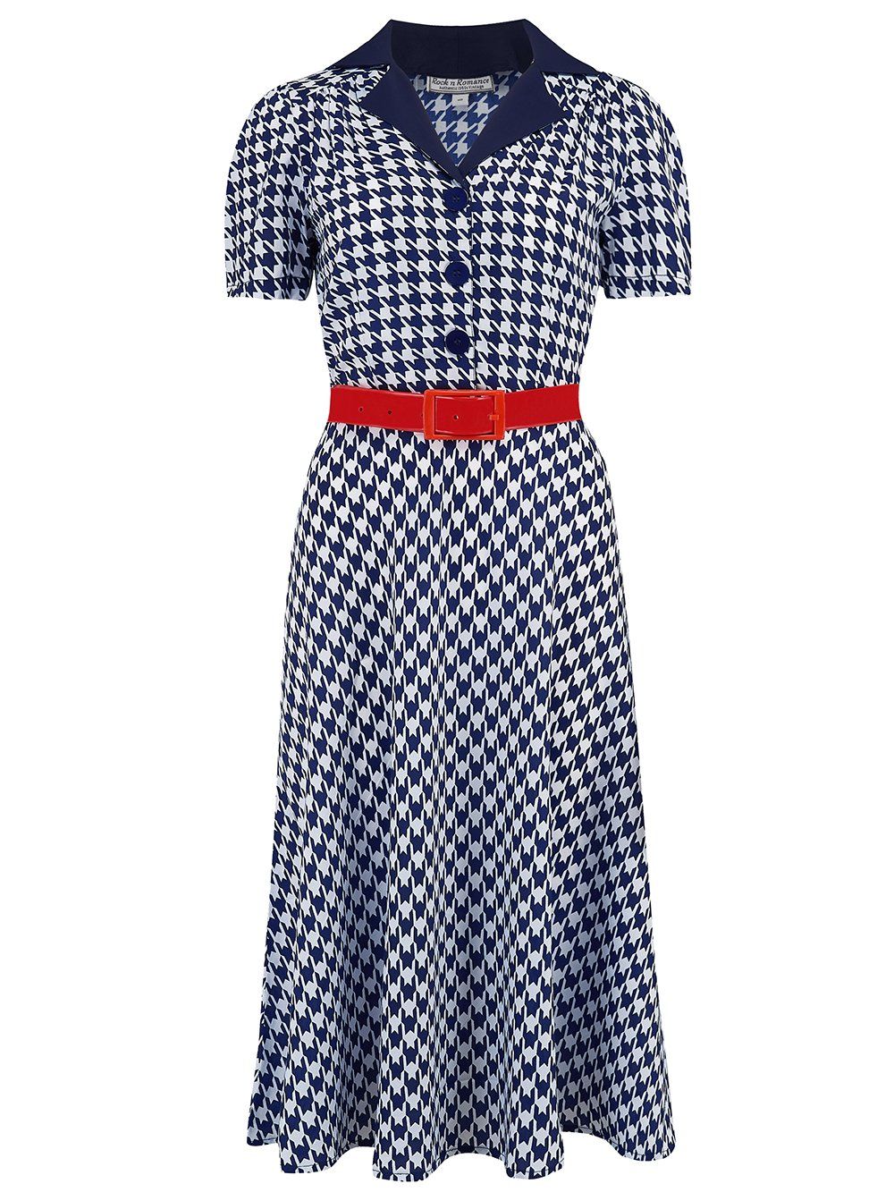 Rock N Romance Lola Shirtwaister Dress in Navy Hounds Tooth, Perfect ...