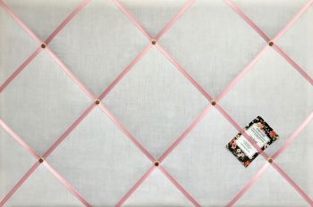 Custom Handmade Bespoke Fabric Pin / Memo / Notice / Photo Cork Memo Board With White Fabric With Your Choice of Sizes & Ribbons