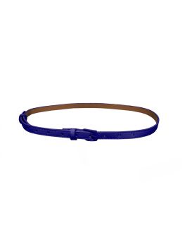 Collectif Accessories Narrow PU Tabitha Belt Metal Buckle Fits Size 10-18 Royal Blue