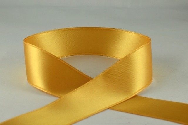 Double Sided Satin Ribbon 7mm 25 Metre Reel Or By The Metre in Gold