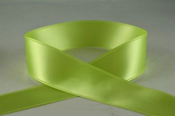 Double Sided Satin Ribbon 7mm 25 Metre Reel Or By The Metre in Light Green 62