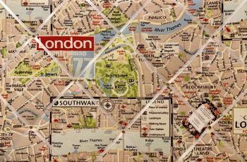 Custom Made Bespoke Fabric Handmade Pin / Memo / Notice / Photo / Cork / Memo Board With London City Map With Your Choice of Sizes & Ribbons