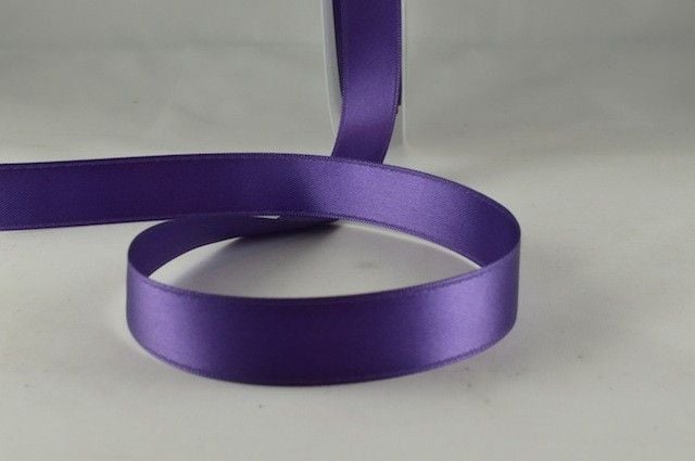 Double Sided Satin Ribbon 10mm 25 Metre Reel Or By The Metre in Purple