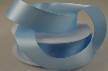 Double Sided Satin Ribbon 10mm 25 Metre Reel Or By The Metre in Light Blue 70