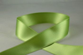Double Sided Satin Ribbon 7mm 25 Metre Reel Or By The Metre in Pale Green