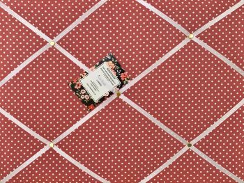 Custom Handmade Bespoke Fabric Pin / Memo / Notice / Photo Cork Memo Board With Dark Pink & White Polka Dot With Your Choice of Sizes & Ribbons