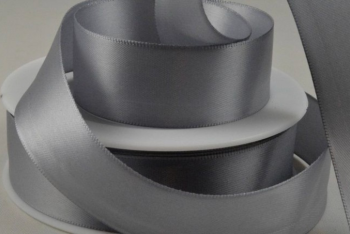 Double Sided Satin Ribbon 10mm 25 Metre Reel Or By The Metre in Dark Grey 85