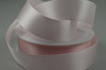 Double Sided Satin Ribbon 10mm 25 Metre Reel Or By The Metre in Hinted Pink