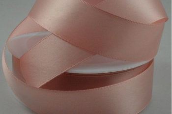 Double Sided Satin Ribbon 10mm 25 Metre Reel Or By The Metre in Peach