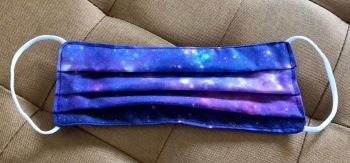 Adult's Handcrafted Reusable Washable Fabric Face Mask Covering Raising Money For Mind Purple Space Stars Galaxy