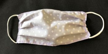 Adult's Handcrafted Reusable Washable Fabric Face Mask Covering Raising Money For Mind Grey Polka Dot & Yellow