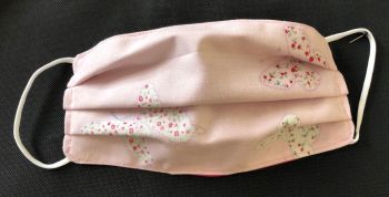Adult's Handcrafted Reusable Washable Fabric Face Mask Covering Raising Money For Mind Laura Ashley Pink Bella Butterfly & Bright Pink