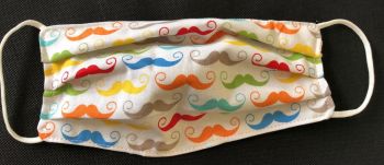 Adult's Handcrafted Reusable Washable Fabric Face Mask Covering Raising Money For Mind Moustaches & Red Pin Dot