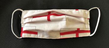 Adult's Handcrafted Reusable Washable Fabric Face Mask Covering Raising Money For Mind St Georges England Flag & Red