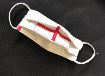 Kid's Handcrafted Reusable Washable Fabric Face Mask Covering Raising Money For Mind St George's England Flag & Blue Footballs