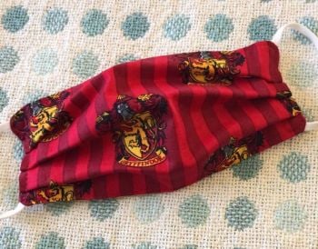 Adult's Handcrafted Reusable Washable Fabric Face Mask Covering Raising Money For Mind Harry Potter Gryffindor Red