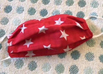 Adult's Handcrafted Reusable Washable Fabric Face Mask Covering Raising Money For Mind Red Star & Red Gingham