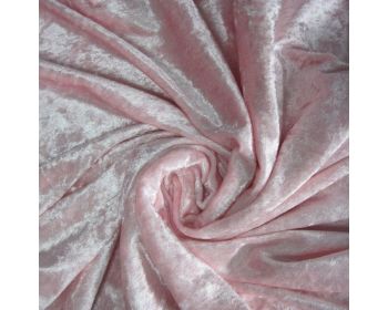 Crushed Velvet Baby Pink Fabric 58 inch By The Metre FREE DELIVERY