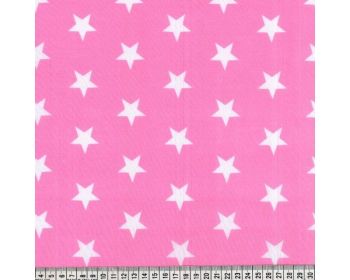 Sally Stars Pink & White 44 inch Polycotton Per Metre FREE DELIVERY