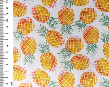  Pineapple Cotton Poplin Fabric Material 140cm By The Metre FREE UK DELIVERY