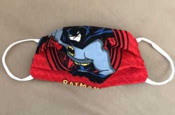 Kid's Handcrafted Reusable Washable Fabric Face Mask Covering Raising Money For Mind Red Batman & Blue