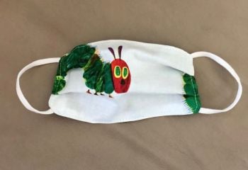 Kid's Handcrafted Reusable Washable Fabric Face Mask Covering Raising Money For Mind The Hungry Caterpillar & Green