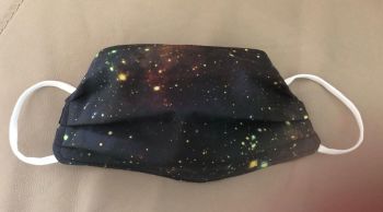 Adult's Handcrafted Reusable Washable Fabric Face Mask Covering Raising Money For Mind Black Space Stars Galaxy