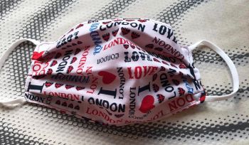Adult's Handcrafted Reusable Washable Fabric Face Mask Covering Raising Money For Mind I Heart Love London