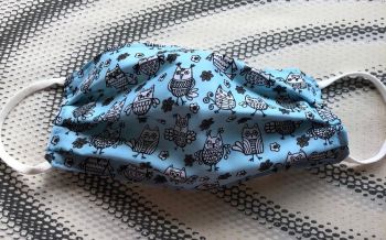 Adult's Handcrafted Reusable Washable Fabric Face Mask Covering Raising Money For Mind Blue Owls & Spots