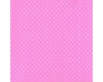 Sally Pinspot Polka Dot Bright Pink White 44 inch Polycotton Per Metre FREE DELIVERY