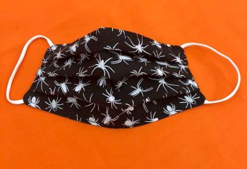 Adult's or Kid's Handcrafted Reusable Washable Fabric Face Mask Covering Raising Money For Mind Halloween Spiders Black