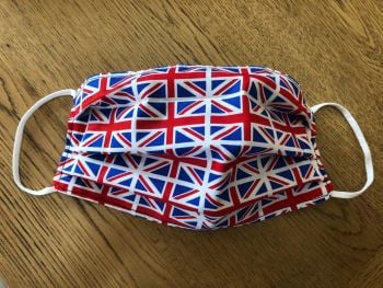 Adults or Kids Crafted Reusable Washable Fabric Face Mask Covering Raising Money For The Royal British Legion Poppy Appeal England UK Union Jack Flag