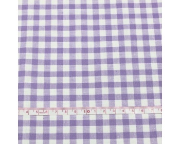 Polycotton Fabric Lilac 1/4 Gingham Check 44 inch By The Metre FREE DELIVERY