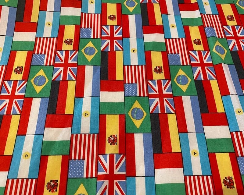Flags Cotton Poplin 56 inch By The Metre FREE DELIVERY