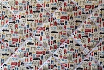 Custom Handmade Bespoke Fabric Pin / Memo / Notice / Photo Cork Memo Board With London Capital City Landmarks  With Your Choice of Sizes & Ribbons