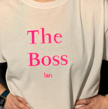 Customisable Men's / Women's T Shirt Couple's Valentines Joke Gift 'The Boss'
