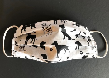 Adult's and Kid’s Handcrafted Reusable Washable Fabric Face Mask Covering Raising Money For Mind Black & White Dogs