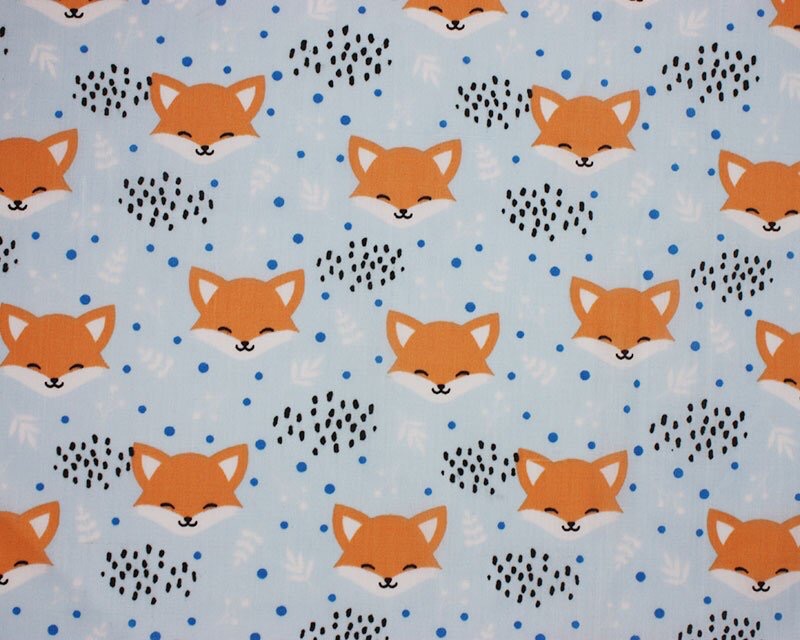 Blushing Foxes Polycotton Fabric Material 111cm By The Metre FREE DELIVERY