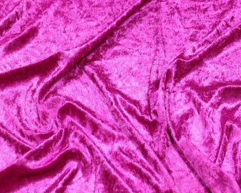 Crushed Velvet Lipstick Cerise Pink Fabric 58 inch By The Metre FREE DELIVERY
