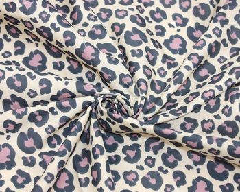 Leopard Animal Print 80/20 Polycotton Fabric 44" By The Metre FREE DELIVERY