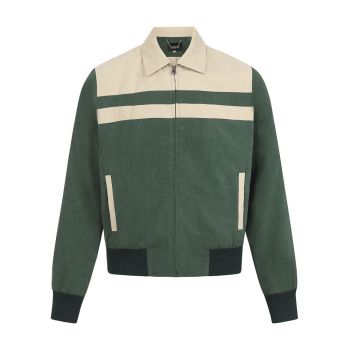 Collectif Menswear Jonathan Highgate Iconic Ricky Jacket Green & Cream Suedette