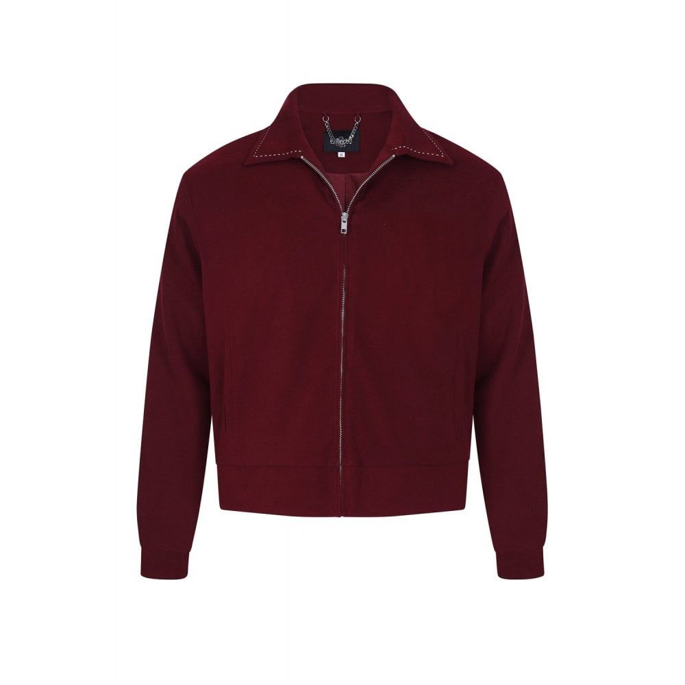 Collectif Menswear Jonathan Plain Iconic Ricky Red Jacket With Classic Sadd