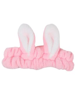 Collectif Softest Fleece Elasticated Pastel Pink Cute Bunny Ears Beauty Headband