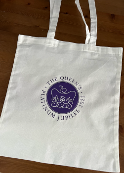 Handmade Commemorative Merchandise Queens Platinum Jubilee 2022 Shopping Bag White