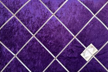 Custom Handmade Bespoke Fabric Pin Memo Notice Photo Cork Board With Purple Crushed Velvet Fabric Your Choice of Sizes & Ribbon