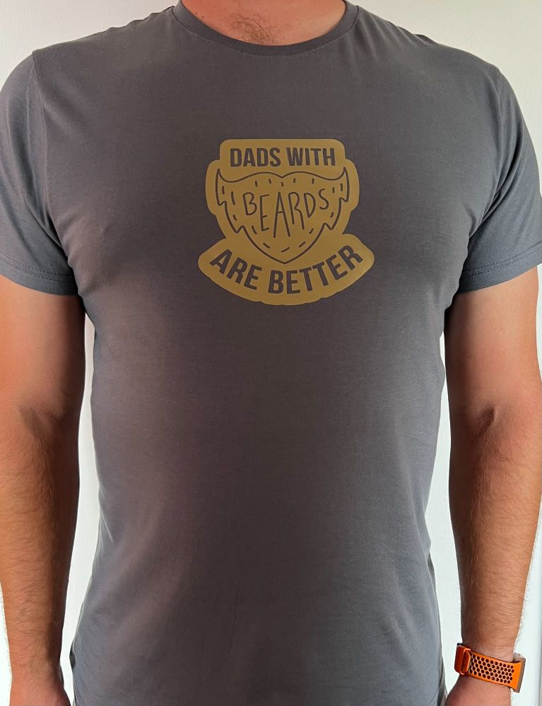 Hand Crafted Customisable Men's Top - Dads With Beards Are Better T Shirt -