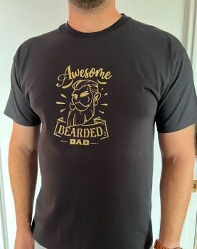 Hand Crafted Customisable Men's Top - Awesome Bearded Dad T Shirt - Father's Day / Gift for Dad - Customisable