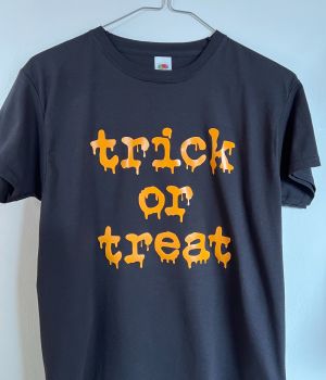 Customisable & Personalised Men's Women's Kid's Halloween T Shirt 'TRICK OR TREAT'